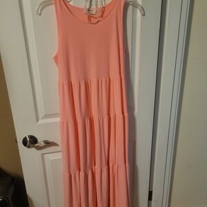 Elegant Pink Sleeveless Maxi Dress